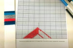 Intarsia design on Knitting graph paper